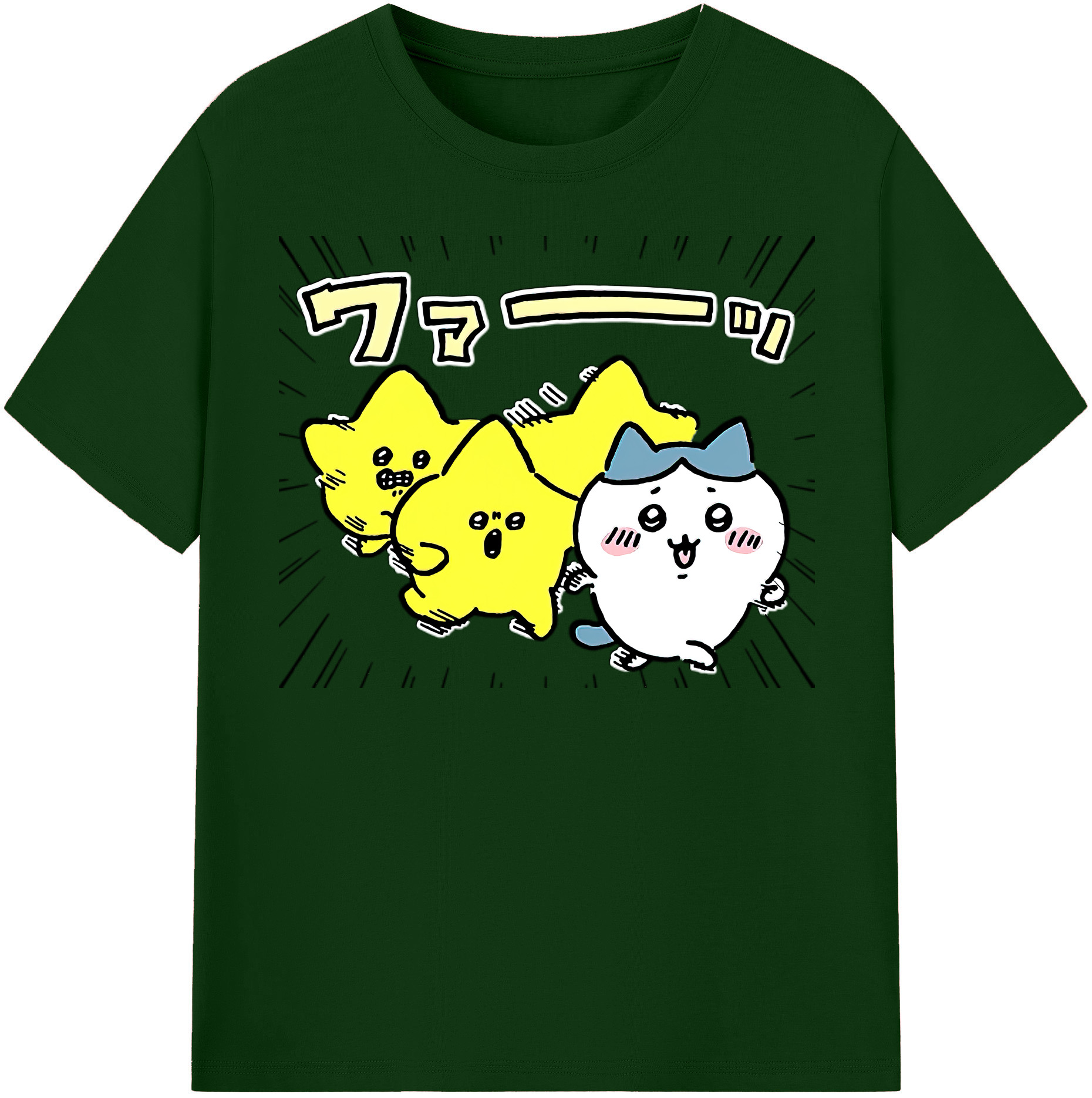 （画像用） ちいかわ 流れ星 Chii-kawa Shooting star 綿100％半袖Tシャツ（フロントプリント）